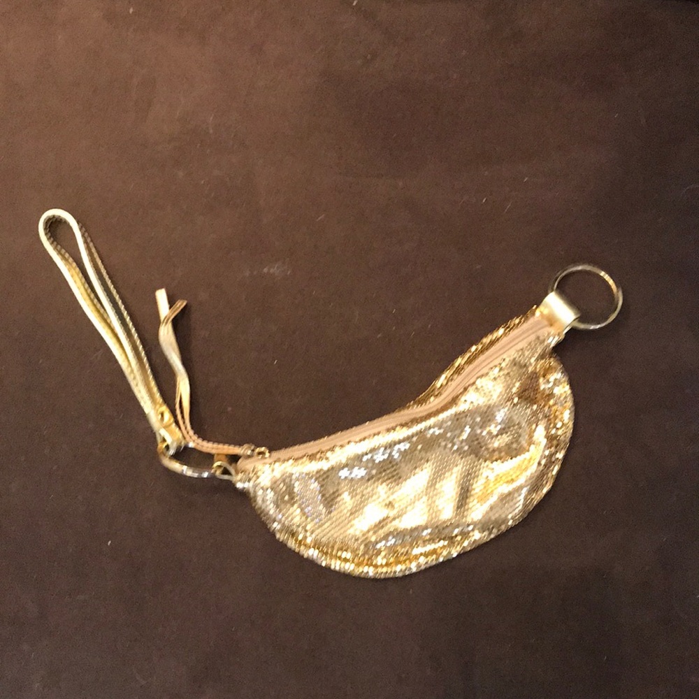 Bebe small gold sequin clutch LIKE NEW